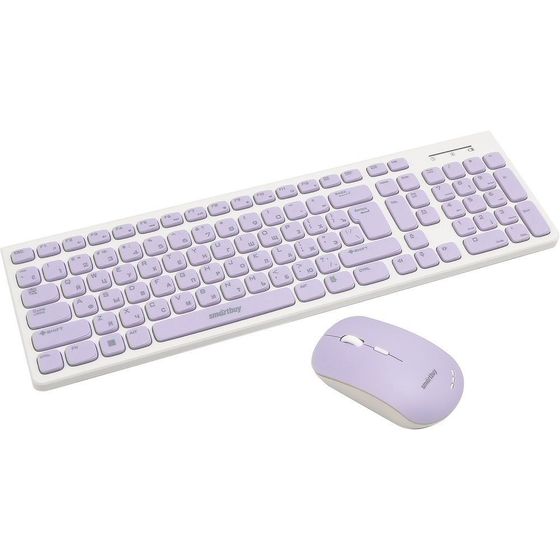 Клавиатура+мышь Smartbuy ONE 250288AG-WV беспроводной белый/сиреневый