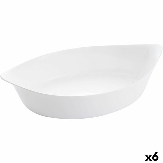 Поднос Luminarc Smart Cuisine Овальный Белый Cтекло 6 штук 38 x 22 cm