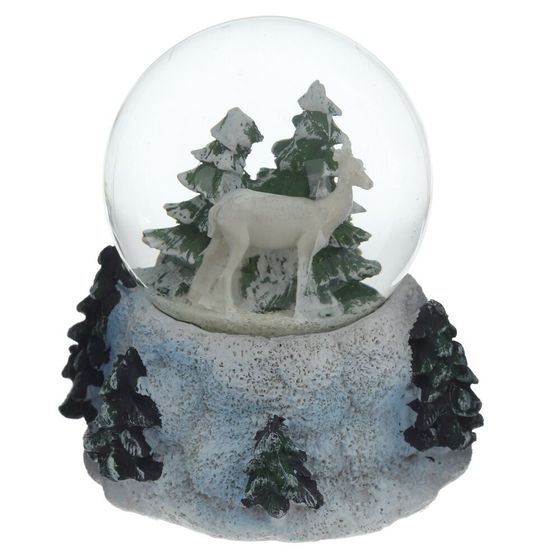 Фигурка декор в стекл шаре &quot;Домик/Олень&quot;, D 6.5 см, L9 W8 H9 см, 3в.