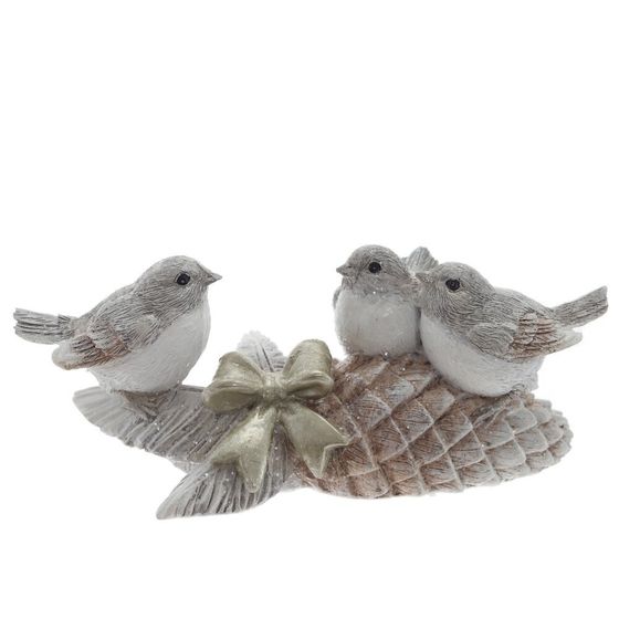 Фигурка декоративная "Птички на шишках", L16 W6,5 H7 см