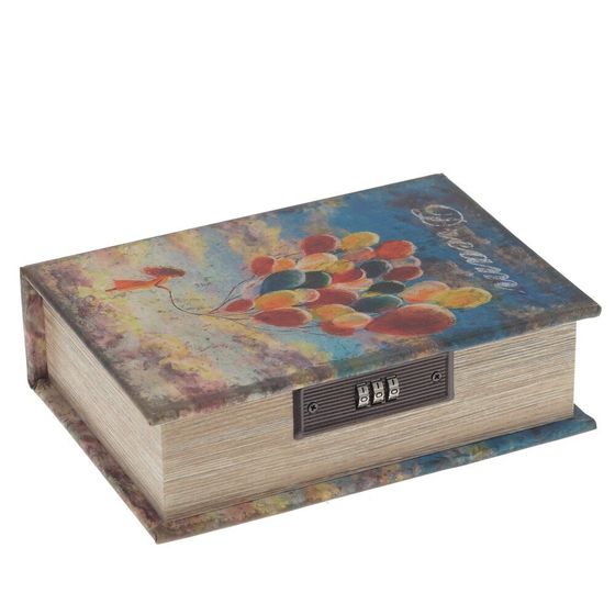 Шкатулка-книга с кодовым замком, L15,5 W7 H22 см