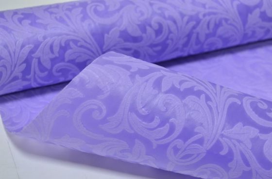 !09 Фетр для упаковки и поделок, &quot;Вензеля&quot; 50 см.x 1,5 м.,ламинированный 3D, фактурный, однотонный, двусторонний, Цвет Лаванда