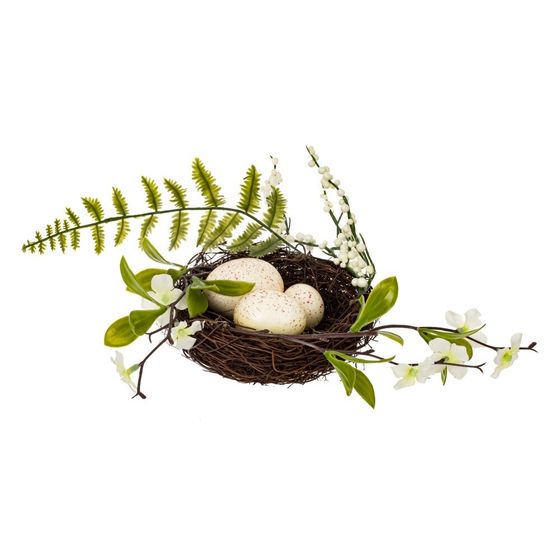 Изделие декоративное &quot;Гнездо пасхальное&quot;, L16 W16 H6 см, 3в.