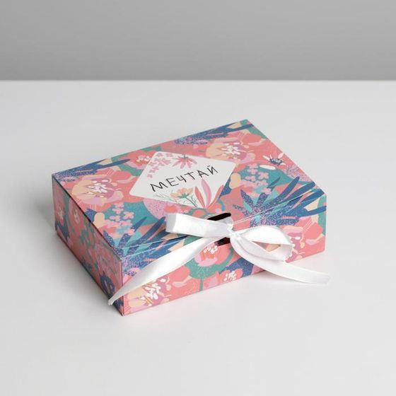 !Коробка складная двухсторонняя «Цветы», 16,5 × 12,5 × 5 см