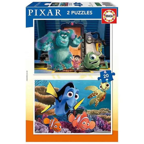 EDUCA BORRAS 2X20 Pieces Disney Pixar (Finding Nemo + Monsters Inc) Puzzle