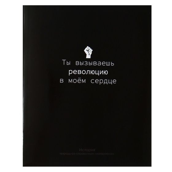 Тетрадь предметная Calligrata &quot;На Чёрном&quot;, 48 листов в клетку История, со справочным материалом, обложка мелованный картон, УФ-лак, блок офсет