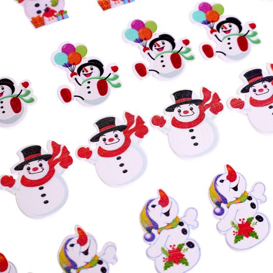 !09 Набор для декора «Снеговики» 48 шт., дизайн МИКС