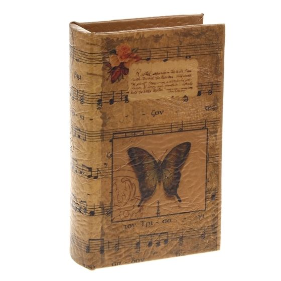 Шкатулка книга-сейф «Музыка», дерево, искусственная кожа, 21×13×5