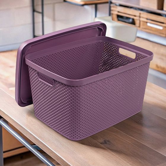 Коробка для хранения DIAMOND фиолетовая L 19л с крышкой