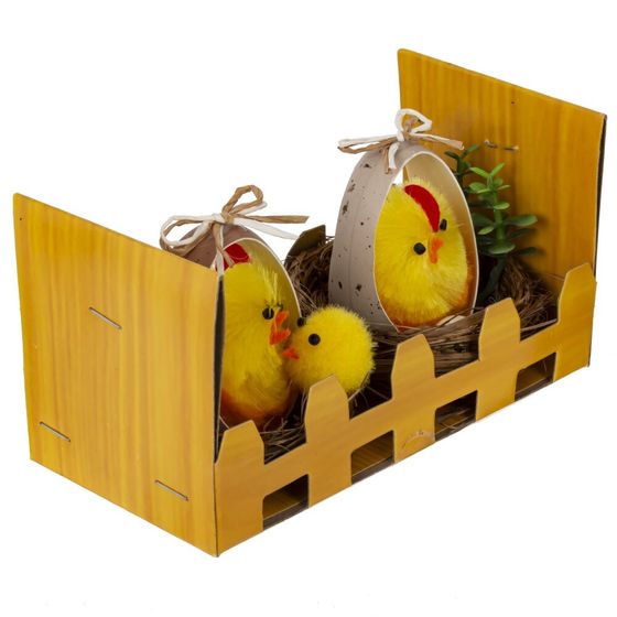 Набор из 2-х изделий декоративных "Гнездо пасхальное" (5,5*5), L11 W6 H6 см