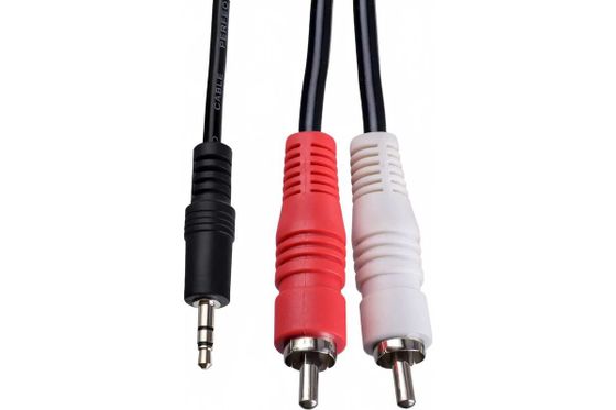 Кабель Perfeo J2003 Jack 3.5 мм(m) - 2xRCA(m) 2м черный/белый/красный