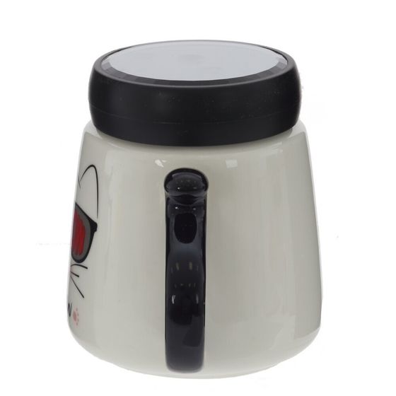 Кружка с крышкой, 400 мл, L13 W10 H11 см