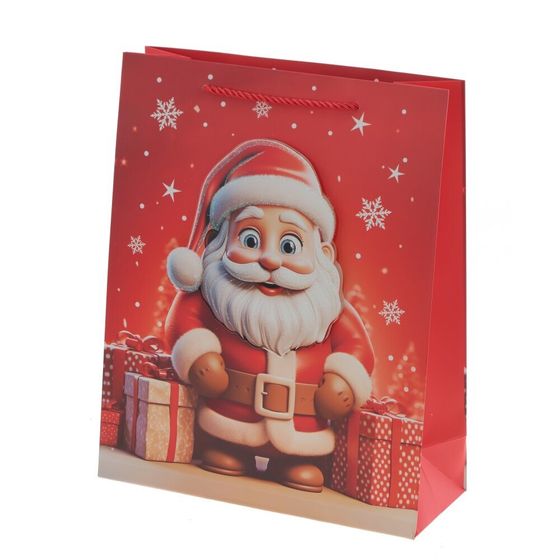 Пакет подарочный (бумага 210г/м2, блок микс 12шт), L26 W10 H32 см, 4в.