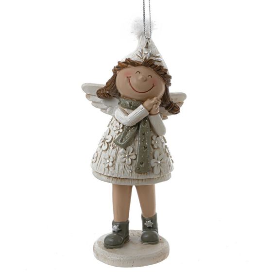 Фигурка декоративная подвесная &quot;Девочка-ангел&quot;, L5 W3,5 H11 см, 3в.