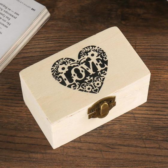 !09 Шкатулка дерево для росписи LOVE 6х10х4,7 см