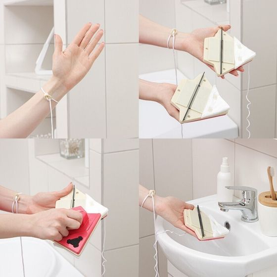 !Магнитная щётка для мытья окон с двух сторон, треугольная, с водосгоном, на стекло 3-8 мм