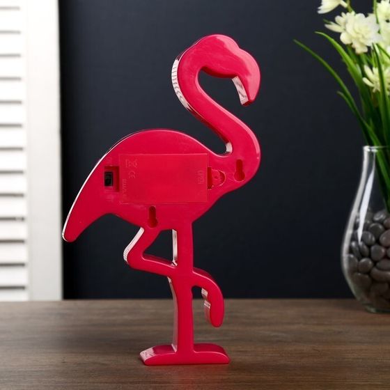 !09 Ночник "Фламинго" 6хLED батарейки 2хАА МИКС 14х3х22 см.