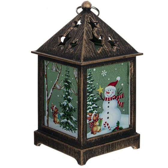 Изделие декоративное &quot;Фонарь&quot; (подсветка, 3xLR44), L6,5 W6,5 H12,5 см, 3в.