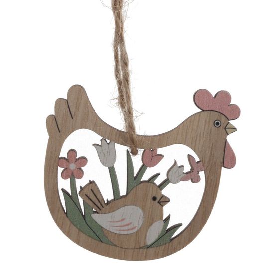 Набор из 8-ми изделий декоративных подвесных &quot;Курица/Петух&quot; (6*05*6), L12,5 W12,5 H1,5 см