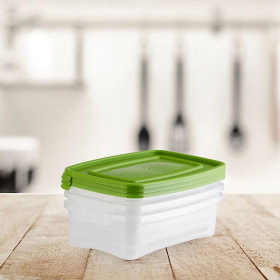 Набор контейнеров КАСКАД для СВЧ 3шт 0.7л (цветная крышка)