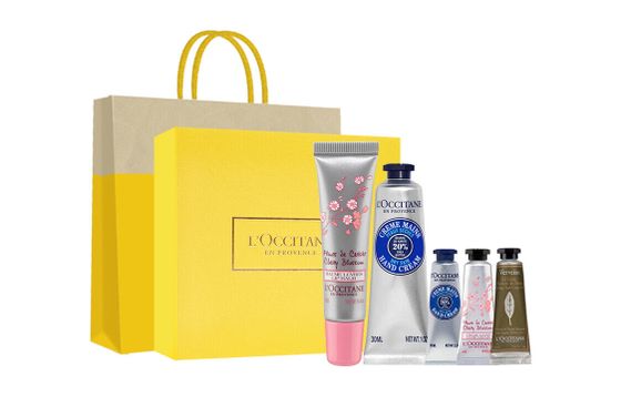 L&#39;OCCITANE Cherry Blossom Shea Rose Heart Hand Cream Lip Balm Fragrance Box Care Kits Nourishing Moisturizing