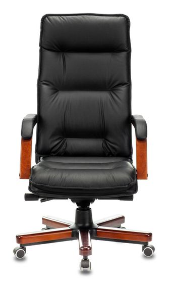 Кресло руководителя Бюрократ T-9927WALNUT черный кожа крестов. металл/дерево