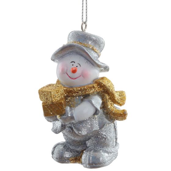 Украшение новогоднее "Снеговик, L5 W4 H7 см, 4в.