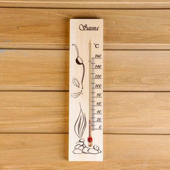 Термометр, градусник &quot;Sauna&quot;, для бани и сауны, от 0° до +160°C,  30х7х1.5 см