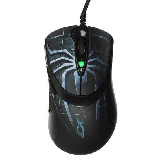 Мышь A4Tech Oscar Editor XL-747H голубой/рисунок лазерная проводная (3600dpi) (XL-747H (BLUE SPIDER))
