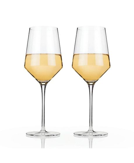 Raye Angled Crystal Chardonnay Wine Glasses, Set of 2, 13 Oz