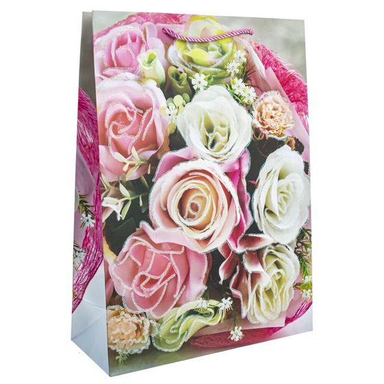 Пакет подарочный (бумага 210г/м2, блок микс 12шт), L26 W10 H32 см, 4в.