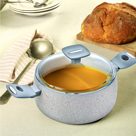 Кастрюля с крышкой MAMMOLA STONE 5.9л