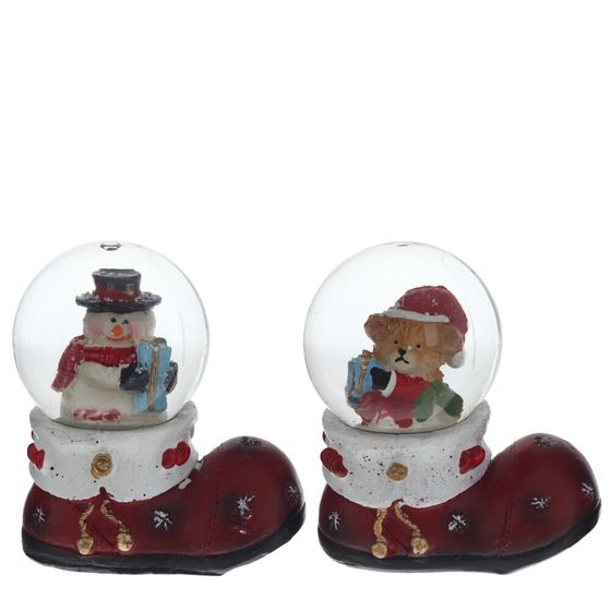 Фигурка декоративная &quot;Медвежонок/Снеговик&quot; в стекл шаре, L7 W4 H7,5 см, 2в.