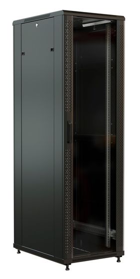 Шкаф коммутационный WRline (WR-TT-2266-AS-RAL9004) напольный 22U 600x600мм пер.дв.стекл задн.дв.стал.лист 2 бок.пан. направл.под винты 800кг черный 5