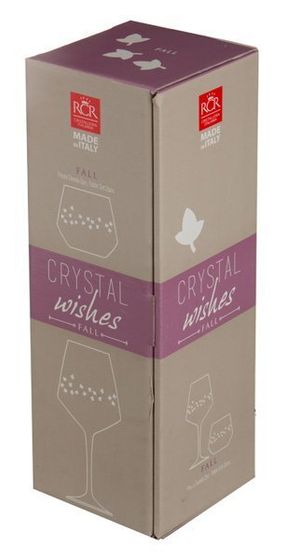 !09 Набор из 2 предметов "Осень":бокал для вина+стакан для виски 700/500 мл.высота=25/9 см.-RCR Италия хрусталь