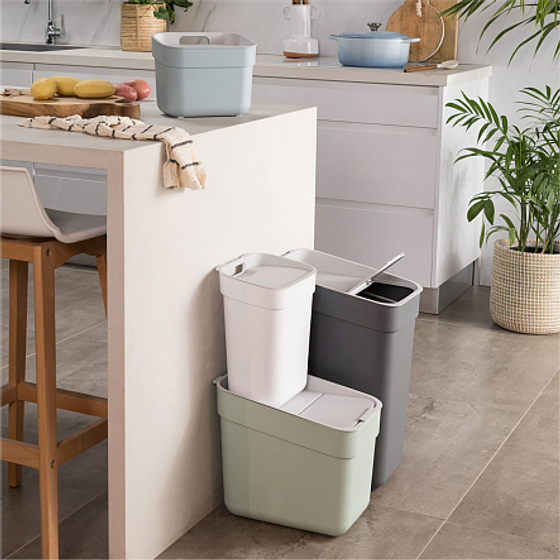 Контейнер для мусора READY TO COLLECT зеленый/светло-серый 5л