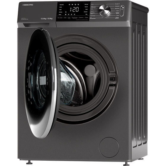 Стиральная машина Hiberg i-DDQ6A-12814 Sd темно-серый 12кг/8кг сушка 1400об/мин инвертор