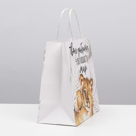 !09 Пакет подарочный (набор 3 штуки) «Доброта», 22 × 22 × 11 см.