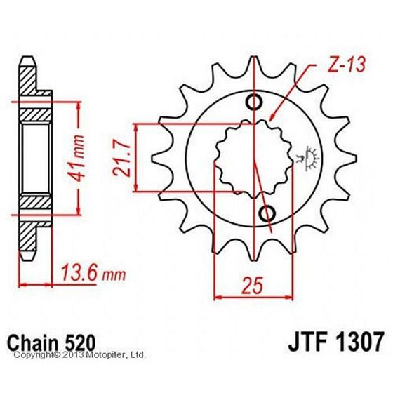 Звезда ведущая JT sprockets JTF1307-15, цепь 520, 15 зубьев