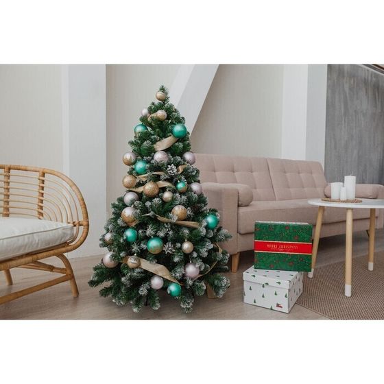 !09 Набор елочных игрушек 8 штук «Желания сбудутся!», шары новогодние, d=8 см. цвет золото и тиффани