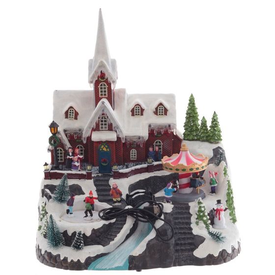 Фигурка декоративная &quot;Рождество&quot; (4 мелодии, подсвет, движ, 3xAA н/п, +USB), L34 W31 H38 см