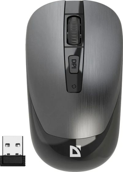 Мышь Defender Wave MM-995 серый оптическая беспров. (1600dpi) (52993)