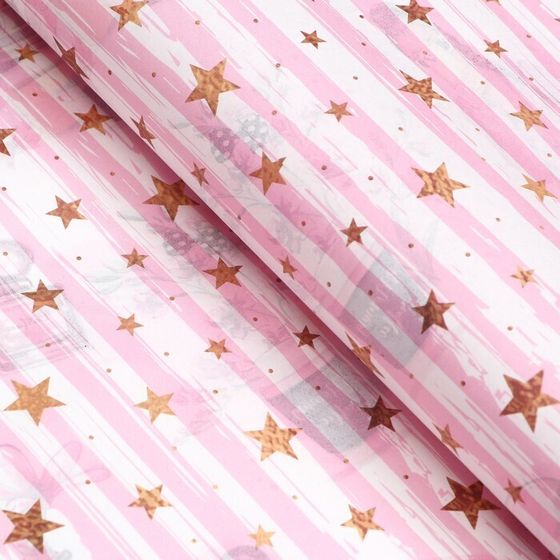 !Бумага упаковочная 2 листа глянцевая двусторонняя "Кокетка" 70 х 100 см