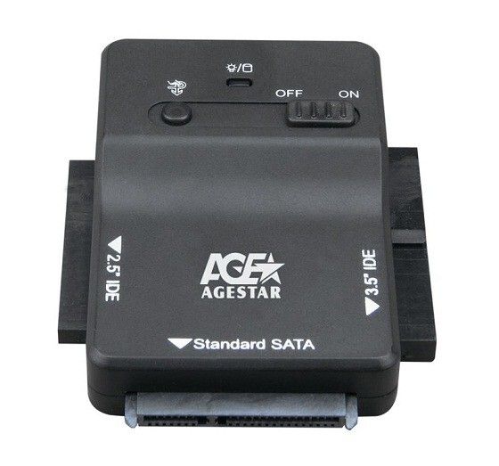 Адаптер-переходник для HDD AgeStar 3FBCP1 IDE SATA IDE пластик черный 2.5&quot; 3.5&quot;