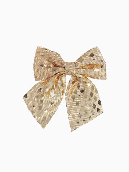 !09 Ёлочные игрушки (набор 2 штуки) «Зимнее волшебство. Бант» пластик, 12×11 см, золото