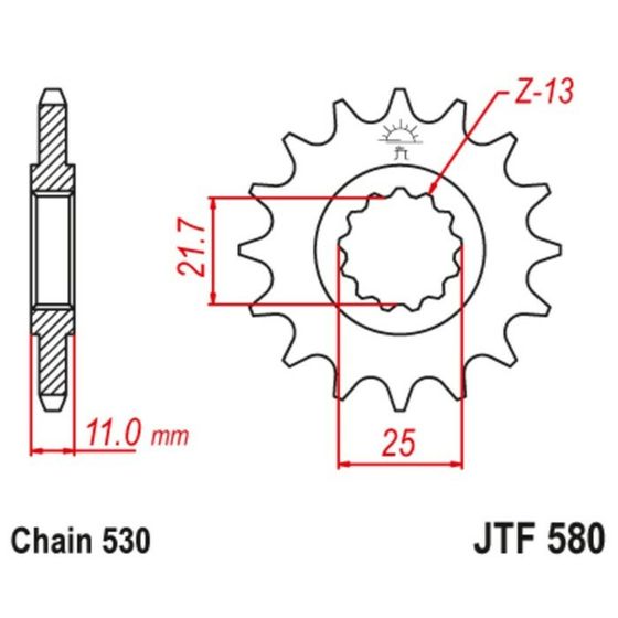 Звезда ведущая JTF580-15, JT sprockets, цепь 530, 15 зубьев