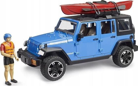 Bruder bruder Jeep Wrangler Rubicon Unlimited with kayak and figure, model vehicle