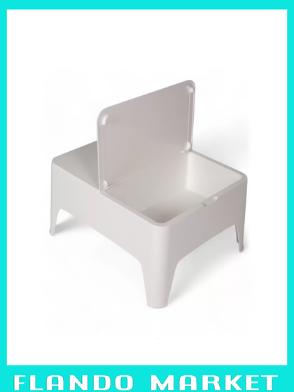 Стол для шезлонга ALASKA белый с отсеком для хранения