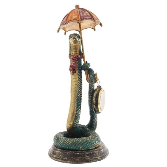 Фигурка декоративная с часами&quot;Змея&quot; (1хLR44 н/п), L15 W15 H38 см