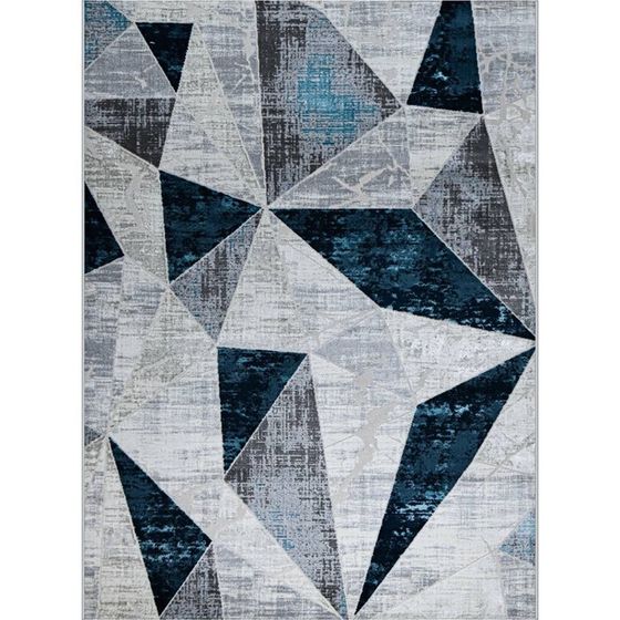 Ковёр прямоугольный Kleopatra 37515A, размер 250x350 см, цвет blue fls/l.grey